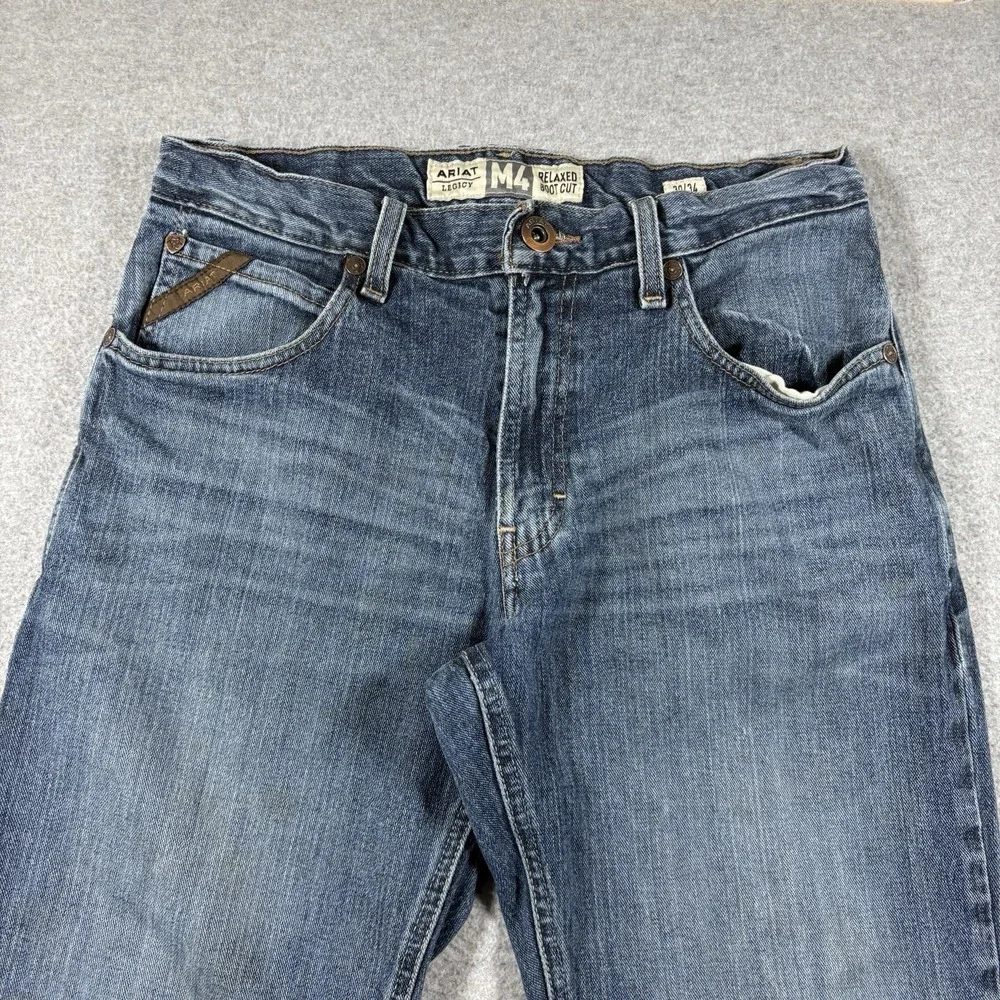 Ariat M4 Legacy Mens 30x34 Blue Relaxed Boot Cut Denim Jeans Western Workwear